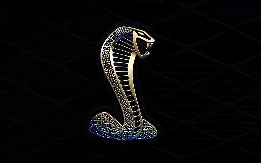 Shelby Cobra Emblem on Black Diamond Grille Background HD wallpaper