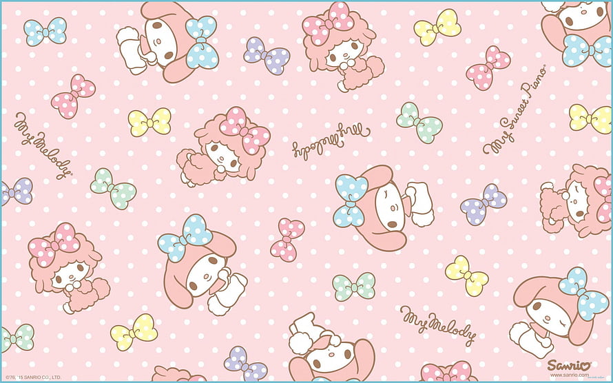 My Melody and My Sweet Piano Pastel Pattern Wallpaper HD wallpaper