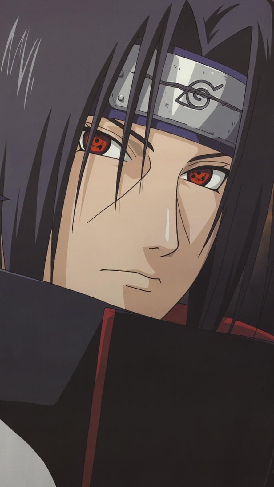 Itachi Uchiha Close-Up Portrait With Sharingan Eyes From Naruto Anime HD phone wallpaper