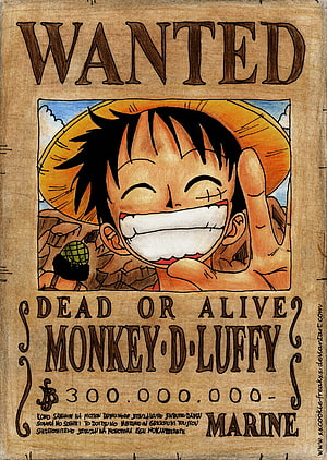 Monkey D. Luffy Wanted Poster from One Piece Anime Series HD phone wallpaper