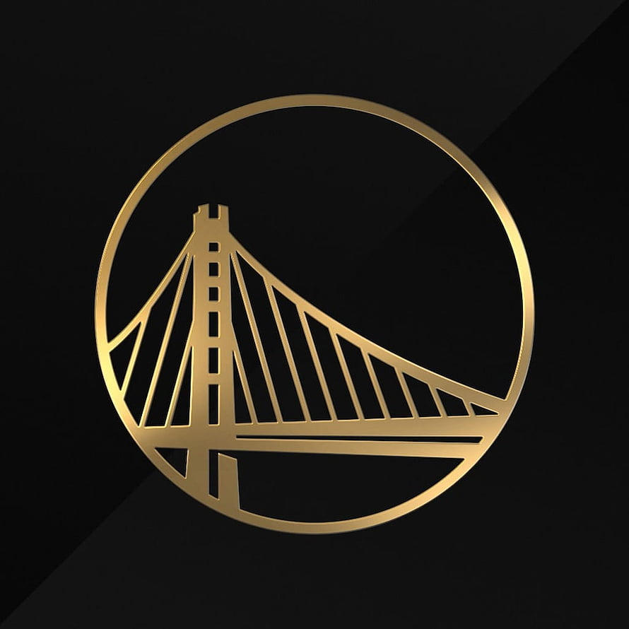 Golden State Warriors Logo Gold Minimalist Design on Black Background HD phone wallpaper