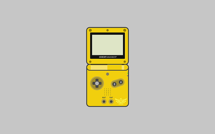 Yellow Zelda Triforce Game Boy Advance SP Vector Illustration HD wallpaper