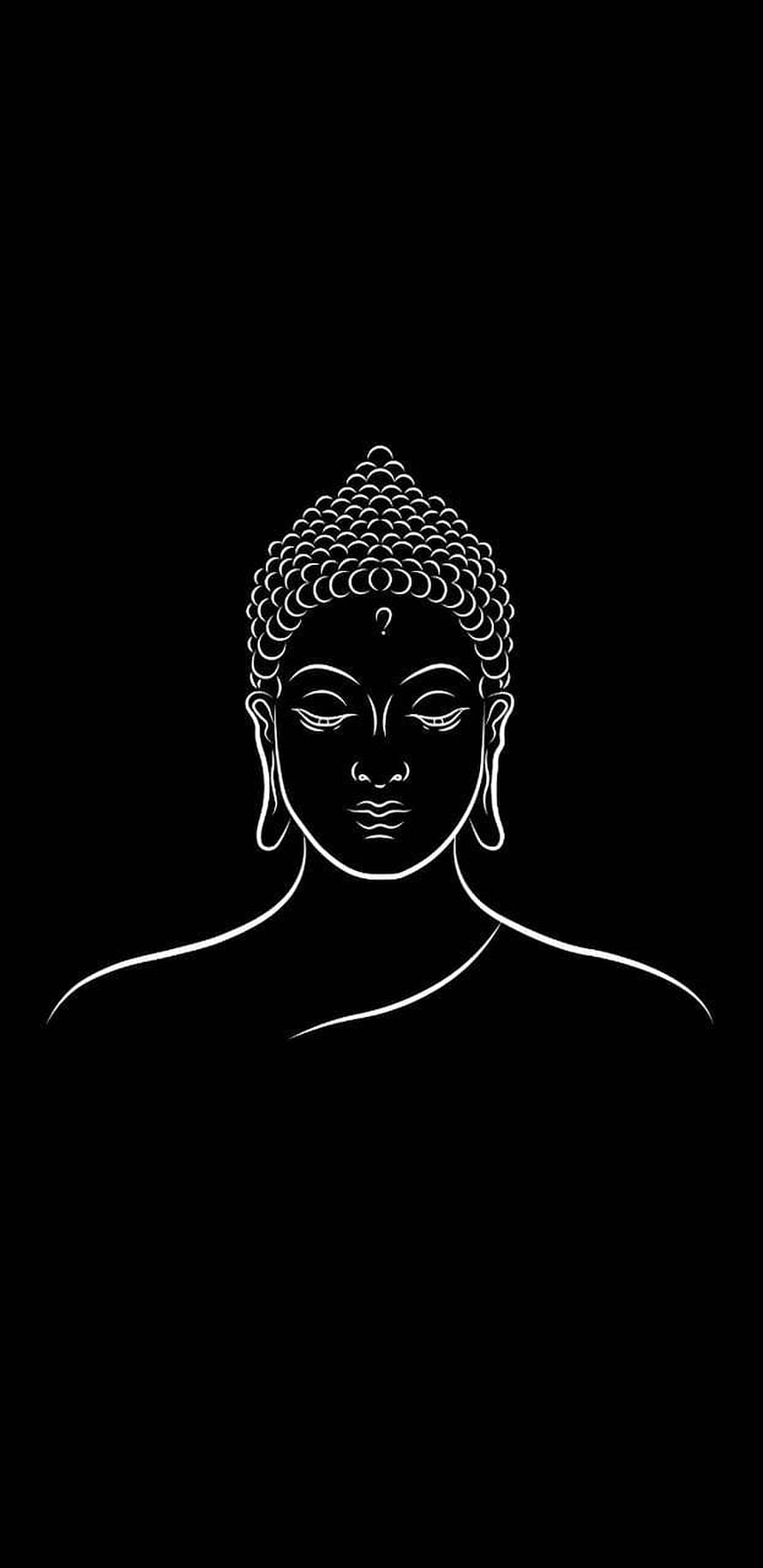 Minimalist Buddha Line Art Portrait in Black and White HD phone wallpaper