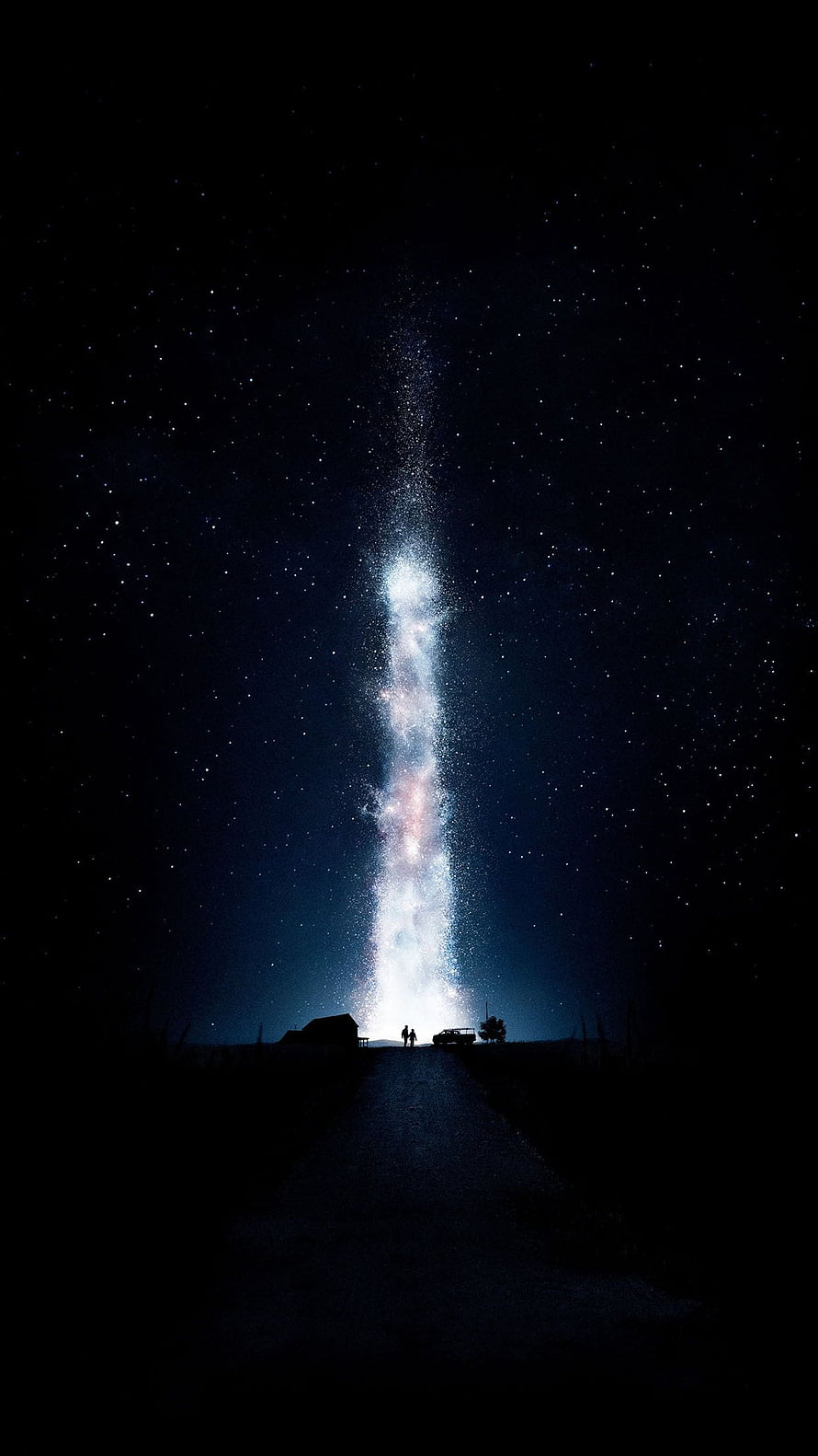 Milky Way Galaxy Rising Over a Dark Country Road at Night HD phone wallpaper