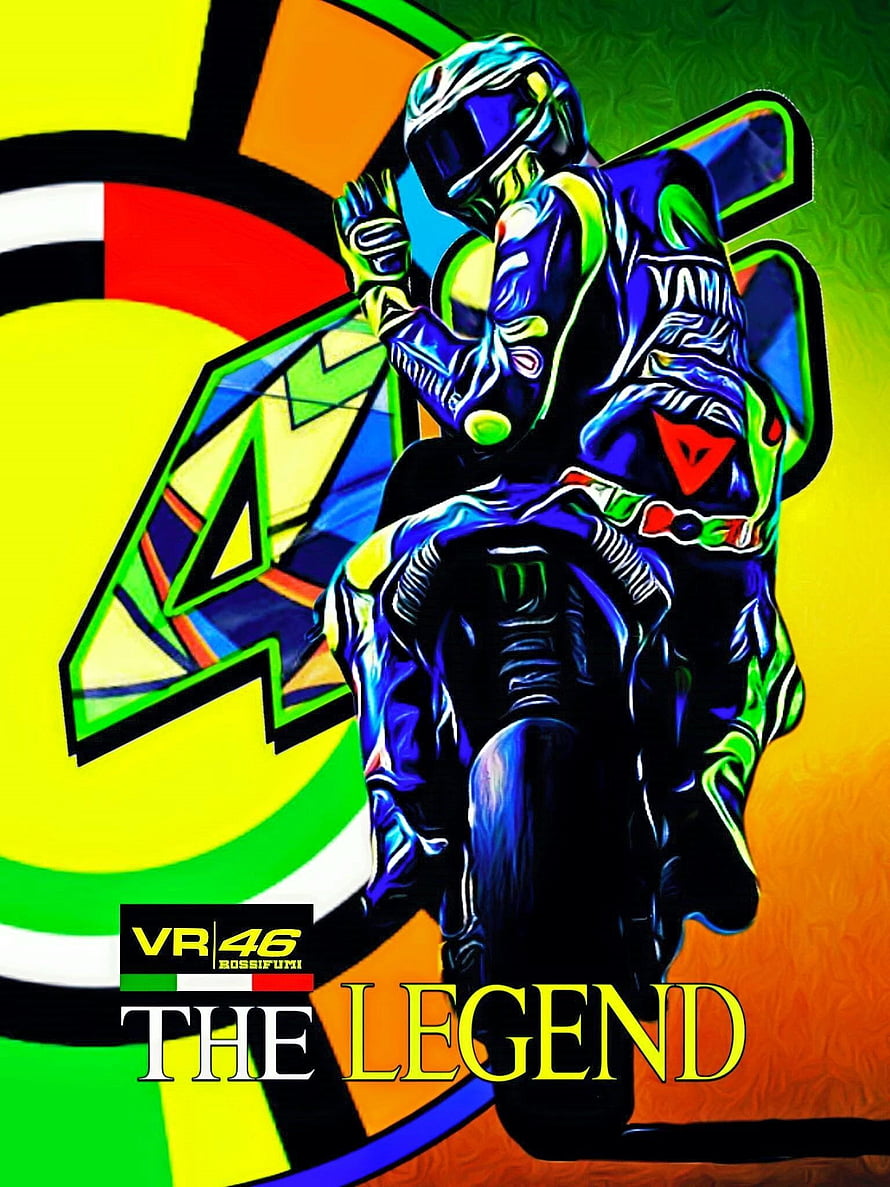 Valentino Rossi VR46 The Legend Motorcycle Rider Artwork HD phone wallpaper