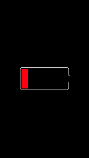 Minimalist Low Battery Icon on Black Background HD phone wallpaper