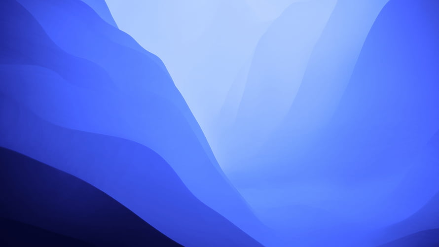 macOS Monterey Default Blue Abstract Mountain Landscape Wallpaper HD wallpaper