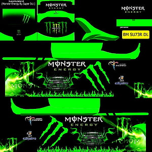 Monster Energy Green Bus Wrap Design for Bus Simulator Indonesia HD phone wallpaper