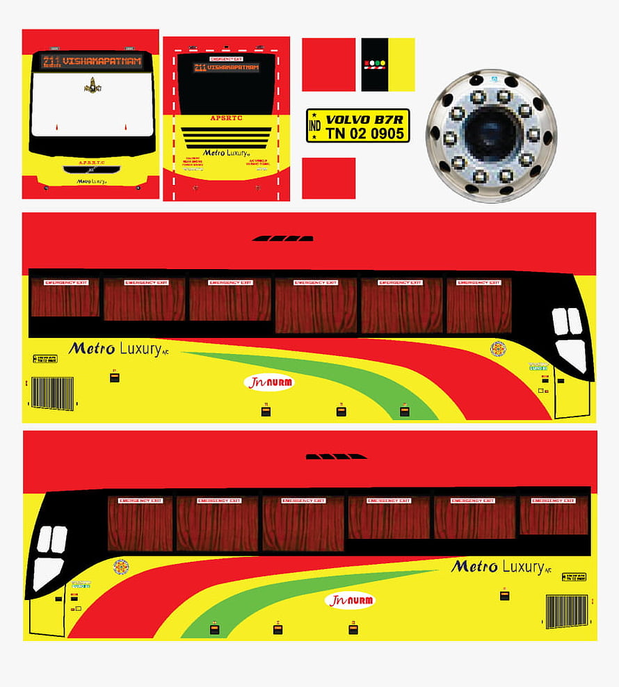 Volvo B7R Metro Luxury Bus Livery Design Template for Bus Simulator Indonesia HD phone wallpaper