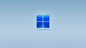 Windows 11 Minimalist Logo on Soft Blue Gradient Background HD wallpaper