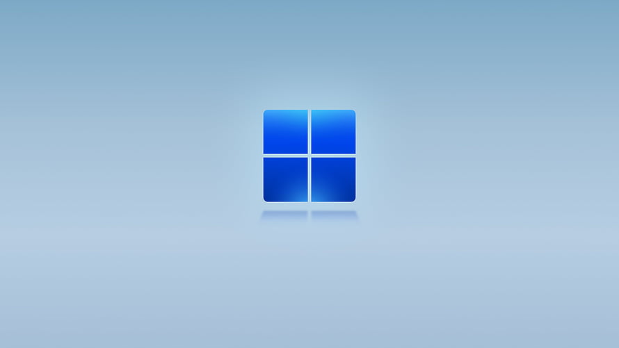 Windows 11 Minimalist Logo on Soft Blue Gradient Background HD wallpaper