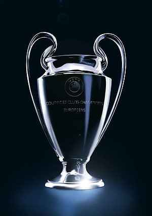 UEFA Champions League Trophy Silver Cup on Dark Background HD phone wallpaper