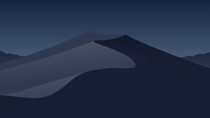 Minimalist Mojave Desert Dune Landscape in Deep Blue Tones HD wallpaper