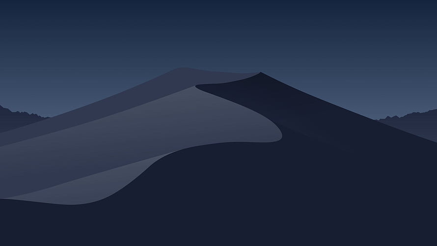 Minimalist Mojave Desert Dune Landscape in Deep Blue Tones HD wallpaper