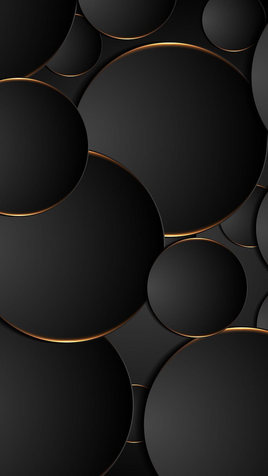 Elegant Black and Gold 3D Circle Pattern Abstract Minimalist Wallpaper HD phone wallpaper