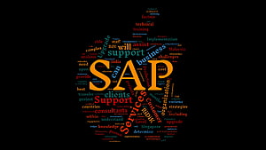 SAP Business Services Word Cloud on Black Background HD wallpaper