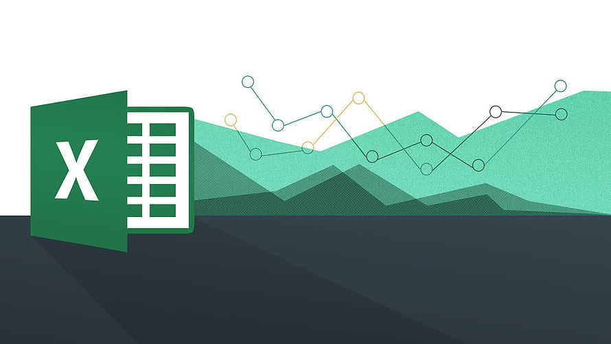 Microsoft Excel Spreadsheet Icon with Data Chart and Mountain Landscape HD wallpaper