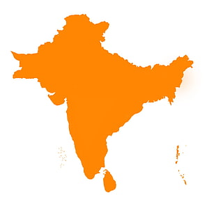 Vibrant Orange Map of India and the Indian Subcontinent on White Background HD phone wallpaper