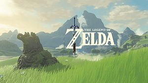 The Legend of Zelda Breath of the Wild Master Sword in Hyrule Grassland HD wallpaper