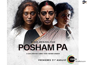 Posham Pa ZEE5 Original Film Poster Featuring Three Women in Dramatic Portrait HD wallpaper