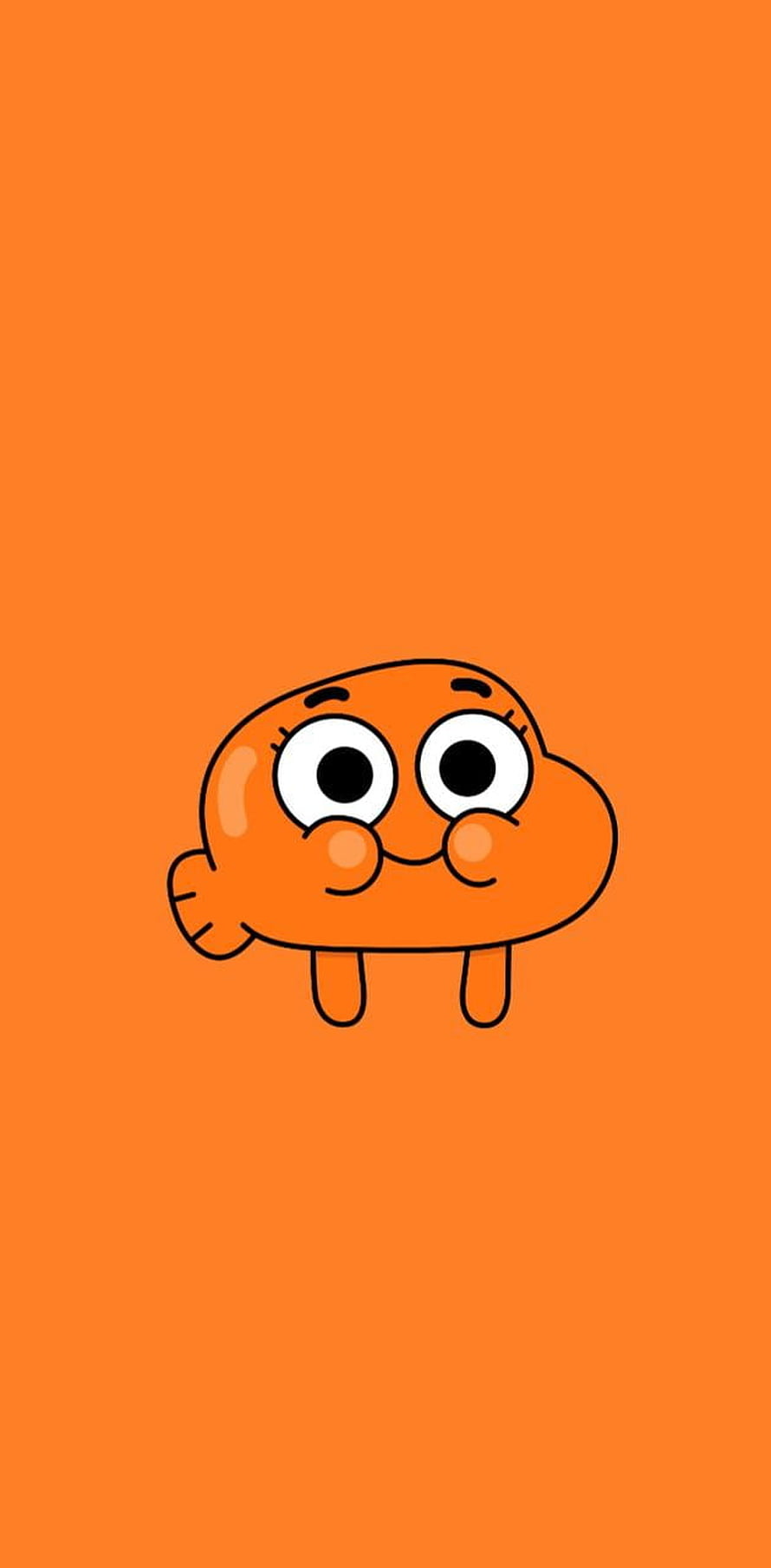 Cute Cartoon Gumball Darwin Character on Orange Background HD phone wallpaper