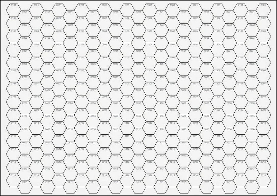 Numbered Hexagonal Grid Map Template for Strategy Games and Board Design HD wallpaper
