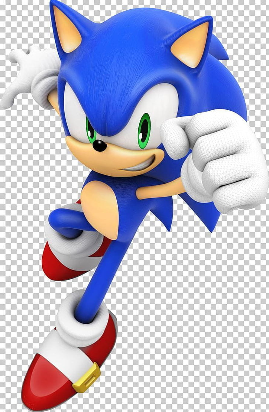 Sonic the Hedgehog Running Pose 3D Render on Transparent Background HD phone wallpaper