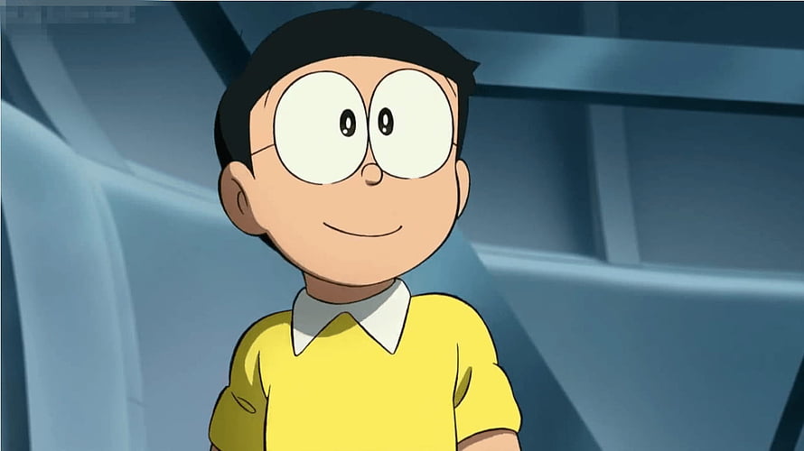 Nobita Nobi from Doraemon Anime Character in Yellow Shirt with Round Glasses HD wallpaper