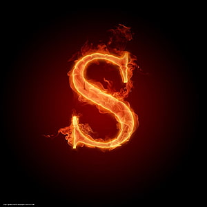 Flaming Letter S Alphabet Fire Typography Design HD phone wallpaper