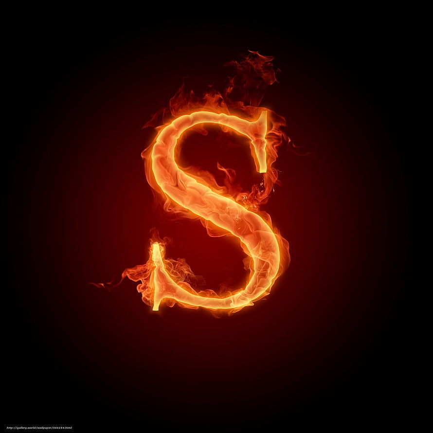 Flaming Letter S Alphabet Fire Typography Design HD phone wallpaper