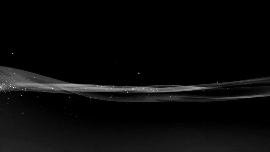 Elegant Monochrome Wave Design with Sparkling Particles on Black Background HD wallpaper