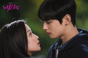 True Beauty K-Drama Still: Intimate Close-Up of Lead Couple in Romantic Moment HD wallpaper