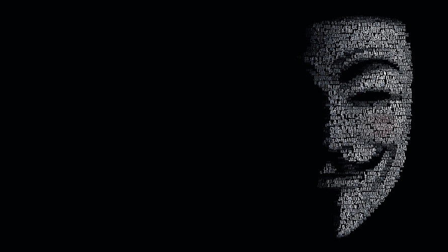 Minimalist Word Cloud Silhouette Portrait on Black Background HD wallpaper