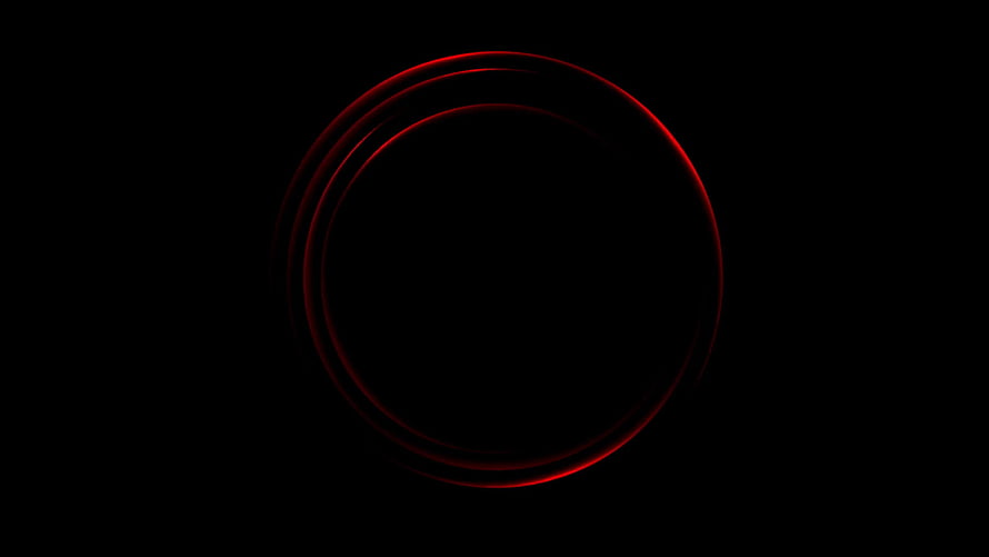 Minimalist Red Neon Circle on Black Background HD wallpaper