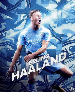 Erling Haaland Manchester City Etihad Airways Kit Action Wallpaper HD phone wallpaper