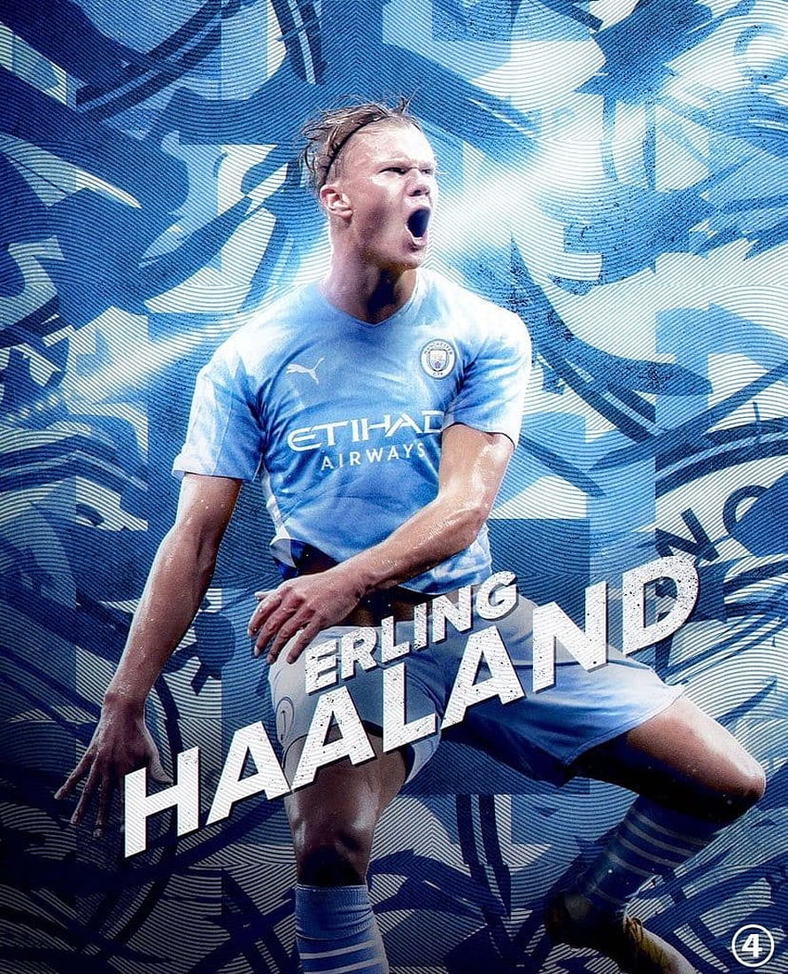 Erling Haaland Manchester City Etihad Airways Kit Action Wallpaper HD phone wallpaper