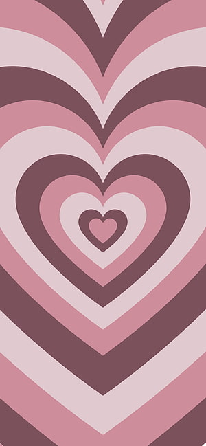 Concentric Pink Heart Pattern with Retro Minimalist Aesthetic HD phone wallpaper