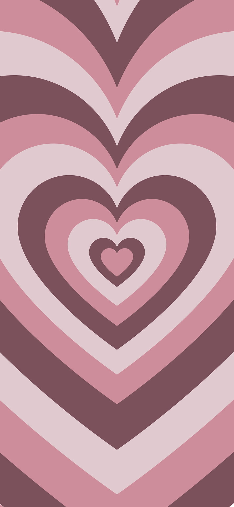 Concentric Pink Heart Pattern with Retro Minimalist Aesthetic HD phone wallpaper