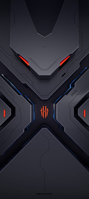 Red Magic 7 Pro Gaming Phone Back Panel with Red and Blue Accents HD phone wallpaper
