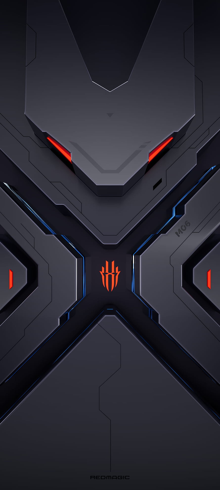 Red Magic 7 Pro Gaming Phone Back Panel with Red and Blue Accents HD phone wallpaper