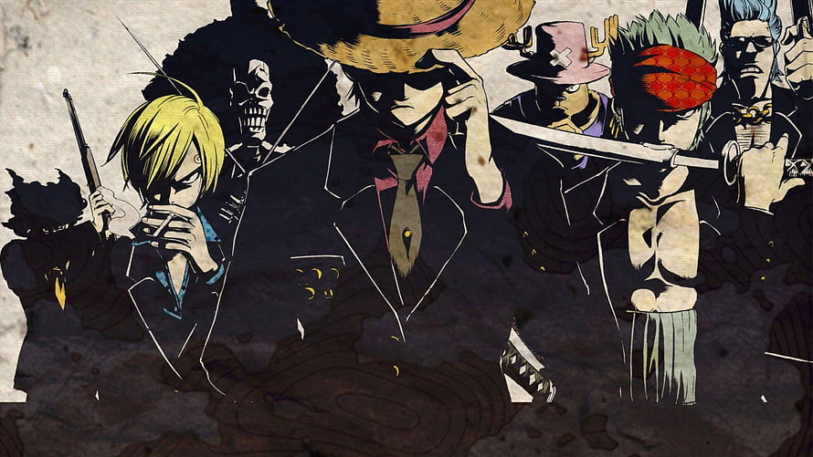 One Piece Straw Hat Pirates Dark Anime Illustration Wallpaper HD wallpaper