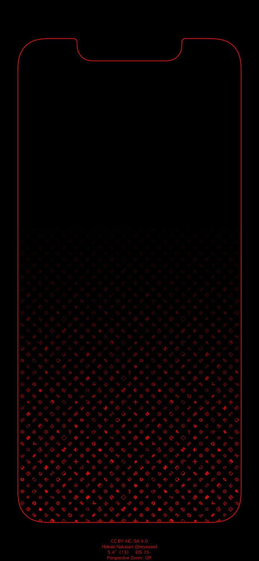 Minimalist Red Neon Border Pattern for iPhone 13 Mini Dark Wallpaper HD phone wallpaper