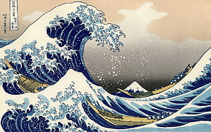 Katsushika Hokusai The Great Wave off Kanagawa Japanese Woodblock Print HD wallpaper