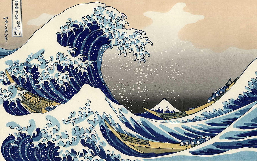 Katsushika Hokusai The Great Wave off Kanagawa Japanese Woodblock Print HD wallpaper