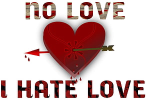 Broken Red Heart With Piercing Arrow And Dripping Blood On White Background HD wallpaper