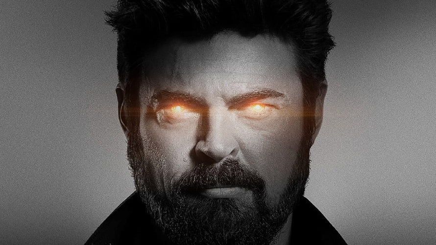 Billy Butcher from The Boys with Glowing Eyes in Dramatic Black and White Portrait HD wallpaper