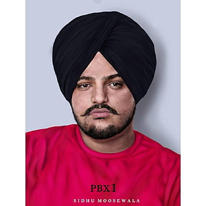 Sidhu Moosewala Portrait in Black Turban and Red Shirt HD phone wallpaper