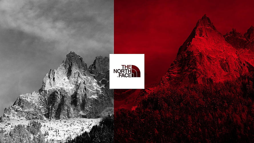 The North Face Split Mountain Landscape Brand Logo Wallpaper HD wallpaper