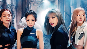 BLACKPINK Kill This Love MV Scene Featuring Jisoo, Jennie, Lisa, and Rosé in Dark Industrial Setting HD wallpaper