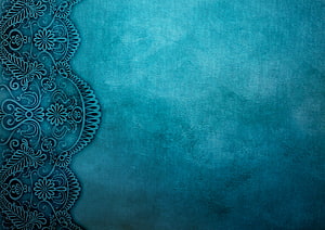 Elegant Turquoise Lace Border on Textured Aqua Background HD wallpaper